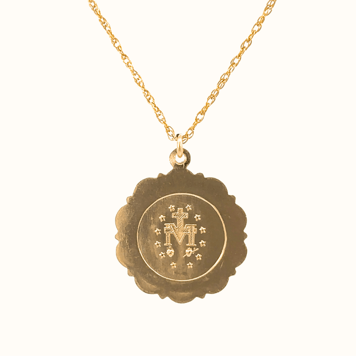 Virgin Mary Scalloped Necklace - Le Serey