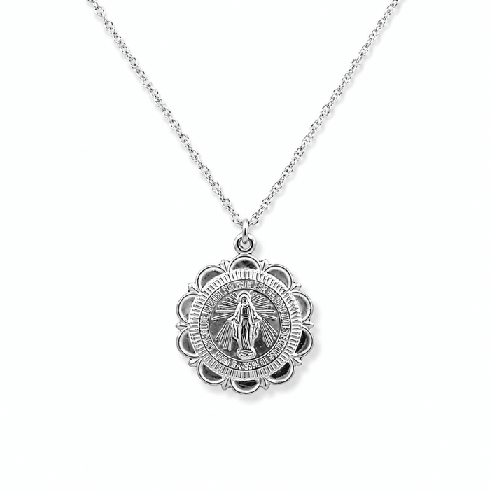 Virgin Mary Scalloped Necklace - Le Serey