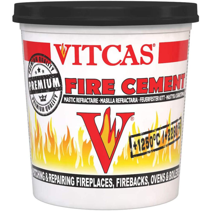 Vitcas Fire Cement 2kg Black on white background