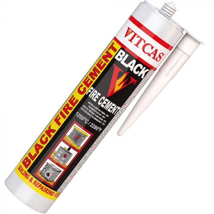 Vitcas Fire Cement Cartridge 310ml Black on white background