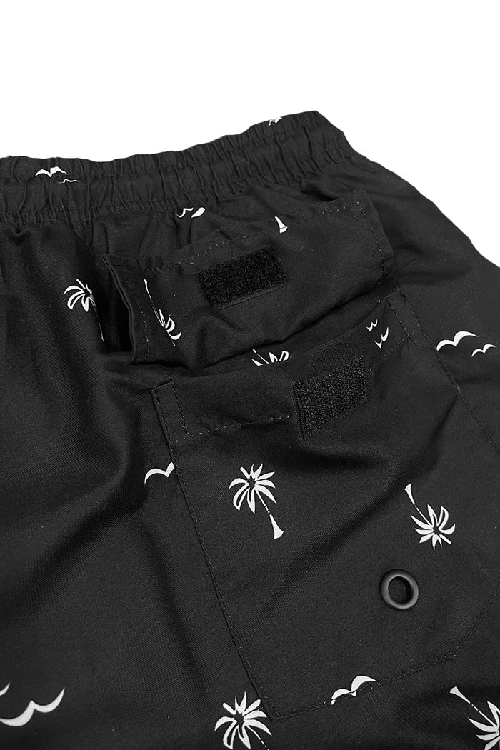 White Palm Print Swim Shorts