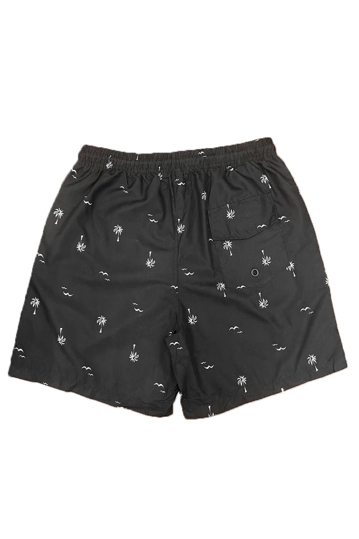 White Palm Print Swim Shorts
