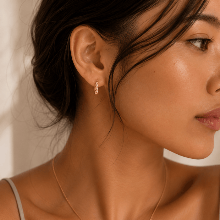 Woven Rope Hoop Earrings - Le Serey